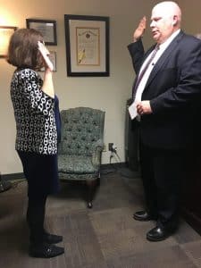 Eileen getting sworn in