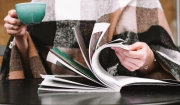 woman reading magazine