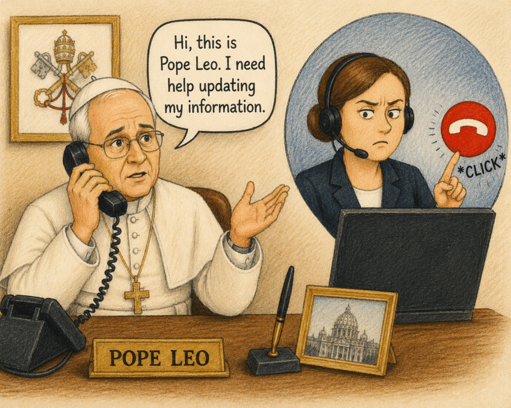 pope leo and bank hangup